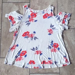 3/$12 Maurice's cold shoulder floral top